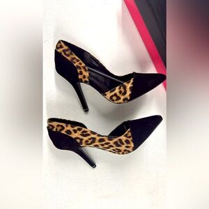 Leopard Print and Black Women's Heels